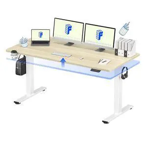 63" x 32" Office Standing Desk, Height Adjustable Sit-Stand Desk, Quiet & Stable, with Cable Management & Cup Holder, for Commercial Use, White Wood Grain Top (2 Packages) 63" x 32" Office Standing Desk, Height Adjustable Sit-Stand Desk, Quiet & Stable, with Cable Management & Cup Holder, for Commercial Use, White Wood Grain Top (2 Packages)
