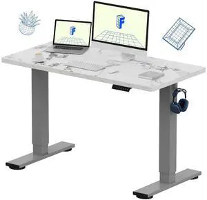 EN1 One-Piece Standing Desk 48 x 24 Inches Height Adjustable Electric Desk (Silver Frame + Marble Grey Top, 2 Packages) EN1 One-Piece Standing Desk 48 x 24 Inches Height Adjustable Electric Desk (Silver Frame + Marble Grey Top, 2 Packages)