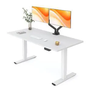 E6 MAX Dual Motor 60x24 Inch 3-Stage Heavy Duty Standing Desk, 330lbs Weight Capacity, Height Adjustable Desk w/Cable Management & Wheels (Seamless White Desktop + White Frame) E6 MAX Dual Motor 60x24 Inch 3-Stage Heavy Duty Standing Desk, 330lbs Weight Capacity, Height Adjustable Desk w/Cable Management & Wheels (Seamless White Desktop + White Frame)