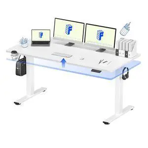 63" x 32" Office Standing Desk, Height Adjustable Sit-Stand Desk, Quiet & Stable, with Cable Management & Cup Holder, for Commercial Use, White Top (2 Packages) 63" x 32" Office Standing Desk, Height Adjustable Sit-Stand Desk, Quiet & Stable, with Cable Management & Cup Holder, for Commercial Use, White Top (2 Packages)