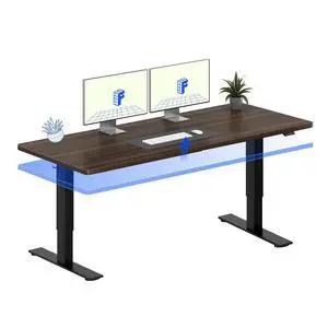 71" x 32" Office Standing Desk, Height Adjustable Sit-Stand Desk, Quiet & Stable, with Cable Management & Cup Holder, for Commercial Use, Black Walnut Top (2 Packages) 71" x 32" Office Standing Desk, Height Adjustable Sit-Stand Desk, Quiet & Stable, with Cable Management & Cup Holder, for Commercial Use, Black Walnut Top (2 Packages)