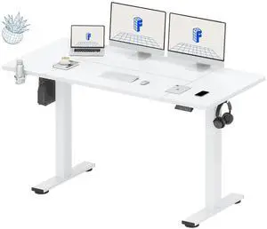 63x32 Inch Electric Large Standing Desk for Home & Office, Spacious Splice Board Desk with Cable Management & Organizer, Cup Holder & Hook, White 63x32 Inch Electric Large Standing Desk for Home & Office, Spacious Splice Board Desk with Cable Management & Organizer, Cup Holder & Hook, White