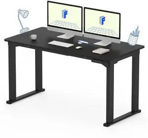 4 Legs Standing Desk 55 x 28 Inch Electric Adjustable Height with Splice Board Home Office Sit Stand Up Desk, Black Top + Black Frame 4 Legs Standing Desk 55 x 28 Inch Electric Adjustable Height with Splice Board Home Office Sit Stand Up Desk, Black Top + Black Frame