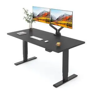 E6 MAX Dual Motor 3-Stage 48x30 Inch Heavy Duty Standing Desk, 330lbs Weight Capacity, Height Adjustable Desk w/Cable Management & Wheels (Seamless Black Desktop + Black Frame) E6 MAX Dual Motor 3-Stage 48x30 Inch Heavy Duty Standing Desk, 330lbs Weight Capacity, Height Adjustable Desk w/Cable Management & Wheels (Seamless Black Desktop + Black Frame)