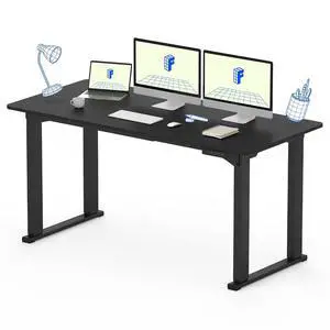 4 Legs Standing Desk 63 x 28 Inch Electric Adjustable Height with Splice Board Home Office Sit Stand Up Desk, Black Top + Black Frame 4 Legs Standing Desk 63 x 28 Inch Electric Adjustable Height with Splice Board Home Office Sit Stand Up Desk, Black Top + Black Frame