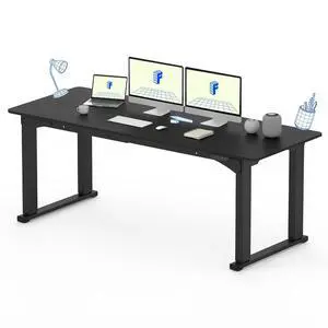 4 Legs Standing Desk 78 x 32 Inch Electric Adjustable Height Desk with Splice Board Home Office Sit Stand Up Desk, Black Top + Black Frame 4 Legs Standing Desk 78 x 32 Inch Electric Adjustable Height Desk with Splice Board Home Office Sit Stand Up Desk, Black Top + Black Frame