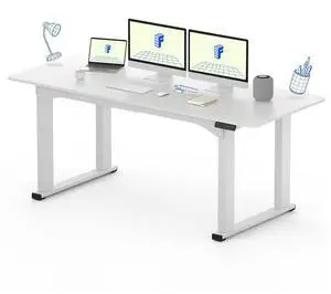 4 Legs Standing Desk 71 x 32 Inch Adjustable Height Desk with Splice Board Home Office Sit Stand Up Desk, White Top + White Frame 4 Legs Standing Desk 71 x 32 Inch Adjustable Height Desk with Splice Board Home Office Sit Stand Up Desk, White Top + White Frame