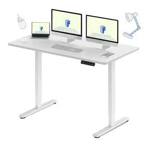 E3 Dual Motor 60 x 24 Electric Standing Desk Sit Stand Up Desk, Holds 220 lbs, Adjustable Height w/Memory Presets, One-Piece White Desktop & White Frame, Ships in 2 Boxes E3 Dual Motor 60 x 24 Electric Standing Desk Sit Stand Up Desk, Holds 220 lbs, Adjustable Height w/Memory Presets, One-Piece White Desktop & White Frame, Ships in 2 Boxes