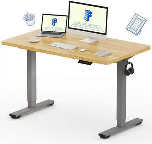 EN1 One-Piece Height Adjustable 48 x 24 inch Electric Standing Desk, Stand Up Desk for Home Office (Silver Frame + 48" Natural Top, 2 Packages) EN1 One-Piece Height Adjustable 48 x 24 inch Electric Standing Desk, Stand Up Desk for Home Office (Silver Frame + 48" Natural Top, 2 Packages)