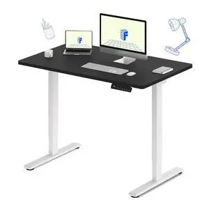 E3 Dual Motor Electric Standing Desk 48 x 30 Sit Stand Up Desk, Holds 220 lbs, Adjustable Height w/Memory Presets, One-Piece Black Desktop & White Frame, Ships in 2 Boxes E3 Dual Motor Electric Standing Desk 48 x 30 Sit Stand Up Desk, Holds 220 lbs, Adjustable Height w/Memory Presets, One-Piece Black Desktop & White Frame, Ships in 2 Boxes