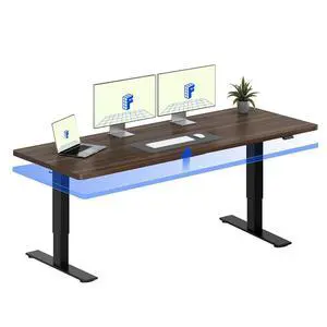 79" x 32" Office Standing Desk, Height Adjustable Sit-Stand Desk, Quiet & Stable, with Cable Management & Cup Holder, for Commercial Use, Black Walnut Top (2 Packages) 79" x 32" Office Standing Desk, Height Adjustable Sit-Stand Desk, Quiet & Stable, with Cable Management & Cup Holder, for Commercial Use, Black Walnut Top (2 Packages)