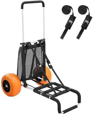 Beach Dolly with Big Wheels for Sand, 29.9" x 15.4" Cargo Deck, w/ 12" Solid Wheels, 165LBS Loading Capacity Folding Sand Cart & 27" to 44.7" Adjustable Height, Heavy Duty Cart for Beach Beach Dolly with Big Wheels for Sand, 29.9" x 15.4" Cargo Deck, w/ 12" Solid Wheels, 165LBS Loading Capacity Folding Sand Cart & 27" to 44.7" Adjustable Height, Heavy Duty Cart for Beach