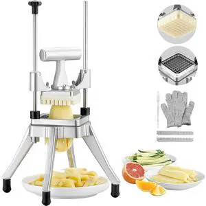 Commercial Vegetable Fruit Chopper 3/8 Blade Heavy Duty Professional Food Dicer Kattex French Fry Cutter Onion Slicer Stainless Steel for Peppers Potato Mushroom, Sliver Commercial Vegetable Fruit Chopper 3/8 Blade Heavy Duty Professional Food Dicer Kattex French Fry Cutter Onion Slicer Stainless Steel for Peppers Potato Mushroom, Sliver