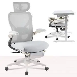 Foldex Office Folding Chair, Ergonomic Chair for Small Spaces with Lumbar Support, Flip-up Armrests, 3D Headrest, Desk Chairs with Footrest for Work,Video Game Grey Foldex Office Folding Chair, Ergonomic Chair for Small Spaces with Lumbar Support, Flip-up Armrests, 3D Headrest, Desk Chairs with Footrest for Work,Video Game Grey