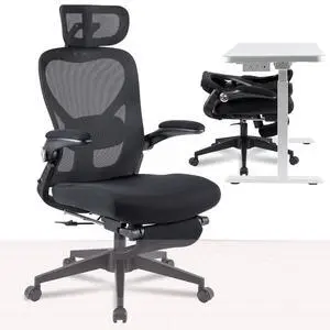 Foldex Office Folding Chair, Ergonomic Chair for Small Spaces with Lumbar Support, Flip-up Armrests, 3D Headrest, Desk Chairs with Footrest for Work,Video Game Black Foldex Office Folding Chair, Ergonomic Chair for Small Spaces with Lumbar Support, Flip-up Armrests, 3D Headrest, Desk Chairs with Footrest for Work,Video Game Black