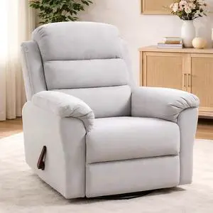 Souffle Swivel Rocker Recliner Chair for Adults, Nursery Rocking Glider Chair with Massage & Heat, FSC Wood Frame, Manual Recliner for Living Room, Nursery & Relaxation, Light Grey Souffle Swivel Rocker Recliner Chair for Adults, Nursery Rocking Glider Chair with Massage & Heat, FSC Wood Frame, Manual Recliner for Living Room, Nursery & Relaxation, Light Grey