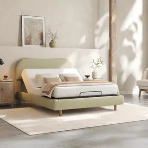 Queen Adjustable Bed, Complete with Linen Upholstered Bed Frame, Quiet Powerful DC Motor, Easy Assembly Ideal for Relaxation, Reading, and Pressure Relief Queen Adjustable Bed, Complete with Linen Upholstered Bed Frame, Quiet Powerful DC Motor, Easy Assembly Ideal for Relaxation, Reading, and Pressure Relief