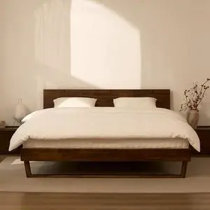 Hako G3 King Solid Acacia Wood Platform Bed Frame with Storage Headboard, Tool-Free Fast Assembly,1500 lbs,Premium Sherwin-Williams Finish, SGS Certified, 10-Year WarrantyWalnut Brown Hako G3 King Solid Acacia Wood Platform Bed Frame with Storage Headboard, Tool-Free Fast Assembly,1500 lbs,Premium Sherwin-Williams Finish, SGS Certified, 10-Year WarrantyWalnut Brown