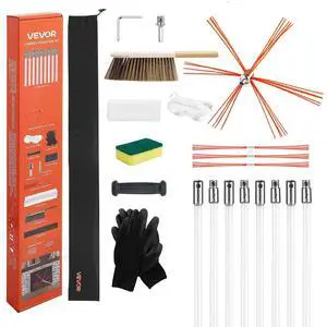 Chimney Sweep Kit, 26 ft Maximum Extendable Length Chimney Brush, Chimneys Cleaning Kit with Bristle Replacements & Goggles, 90° Bendable Fireplace Cleaning Tool, for Square, Rectangle Chimneys Chimney Sweep Kit, 26 ft Maximum Extendable Length Chimney Brush, Chimneys Cleaning Kit with Bristle Replacements & Goggles, 90° Bendable Fireplace Cleaning Tool, for Square, Rectangle Chimneys