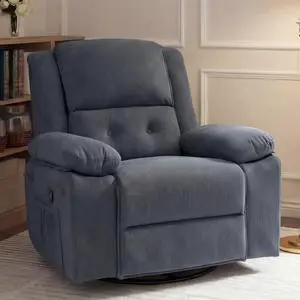 XRC2 360° Swivel Rocker Recliner for Adults, Rocking Glider Chair with Massage and Heat, Small Swivel Recliner for Living Room Bedroom Nursery, Blue Grey XRC2 360° Swivel Rocker Recliner for Adults, Rocking Glider Chair with Massage and Heat, Small Swivel Recliner for Living Room Bedroom Nursery, Blue Grey