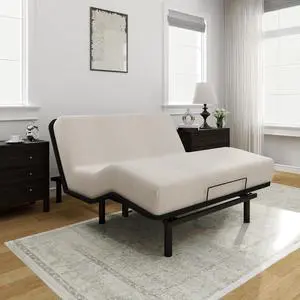 Adjustable Bed Frame Base Queen Size,Segmented Design,Easy Assemble,Oxford Fabric Bedspread,Wired Remote,Whisper Quiet Durable Motor,Mattress Holder, No Box Spring. Adjustable Bed Frame Base Queen Size,Segmented Design,Easy Assemble,Oxford Fabric Bedspread,Wired Remote,Whisper Quiet Durable Motor,Mattress Holder, No Box Spring.