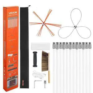Chimney Sweep Kit, 39 ft Maximum Extendable Length Chimney Brush, Chimney Cleaner Sweeper with Dual Brush Heads & Bristle Replacements, Fireplace Cleaning Tool for Square, Rectangle Chimneys Chimney Sweep Kit, 39 ft Maximum Extendable Length Chimney Brush, Chimney Cleaner Sweeper with Dual Brush Heads & Bristle Replacements, Fireplace Cleaning Tool for Square, Rectangle Chimneys