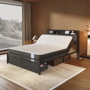 BF21Q Queen Size Adjustable Bed Frame with 8 Inch Gel Memory Foam Mattress, Viscose from Bamboo, Medium Firm, Easy Assemble, Certi-PUR & Oeko-TEX Certified. BF21Q Queen Size Adjustable Bed Frame with 8 Inch Gel Memory Foam Mattress, Viscose from Bamboo, Medium Firm, Easy Assemble, Certi-PUR & Oeko-TEX Certified.