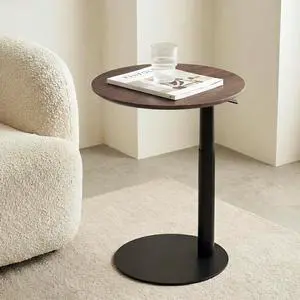 Adjustable Side Table, Round End Table for Couch & Bed, Stable & Space-Saving Bed Side Table with Effortless One-Hand Height Adjustment, Low-Profile Steel Base, Perfect for Small Spaces Adjustable Side Table, Round End Table for Couch & Bed, Stable & Space-Saving Bed Side Table with Effortless One-Hand Height Adjustment, Low-Profile Steel Base, Perfect for Small Spaces