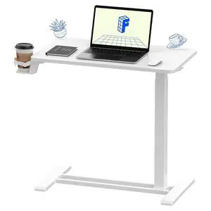 H7 Adjustable Overbed Bedside Table with Wheels Pneumatic Mobile Standing Desk Laptop Desk Rolling Computer Cart Movable Overbed Table Hospital Home Use(27.6" W x 15.7" D, White) H7 Adjustable Overbed Bedside Table with Wheels Pneumatic Mobile Standing Desk Laptop Desk Rolling Computer Cart Movable Overbed Table Hospital Home Use(27.6" W x 15.7" D, White)