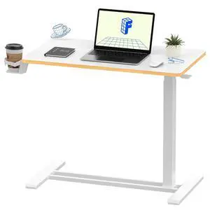H7 Adjustable Overbed Bedside Table with Wheels Pneumatic Mobile Standing Laptop Desk Rolling Computer Cart Movable Overbed Table Hospital Home Use (31.5" W x 17.7" D, White Maple Large) H7 Adjustable Overbed Bedside Table with Wheels Pneumatic Mobile Standing Laptop Desk Rolling Computer Cart Movable Overbed Table Hospital Home Use (31.5" W x 17.7" D, White Maple Large)