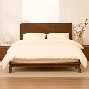 Hako G1 Solid Wood Platform Bed Frame Queen, Rubberwood, Tool-Free Assembly, 1500 lbs Heavy Duty, Storage Headboard with Charging Station, Low Profile Japandi Minimalist Design, Brown Hako G1 Solid Wood Platform Bed Frame Queen, Rubberwood, Tool-Free Assembly, 1500 lbs Heavy Duty, Storage Headboard with Charging Station, Low Profile Japandi Minimalist Design, Brown