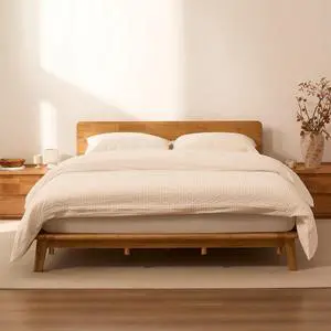 Hako G1 1500Ibs Solid Wood Platform Bed Frame King,Rubberwood,Tool-Free Fast Assembly,Low Profile Floating,Storage Shelf&Charging Station,Modern Scandinavian Japanese Minimalist, Natural Oak Hako G1 1500Ibs Solid Wood Platform Bed Frame King,Rubberwood,Tool-Free Fast Assembly,Low Profile Floating,Storage Shelf&Charging Station,Modern Scandinavian Japanese Minimalist, Natural Oak