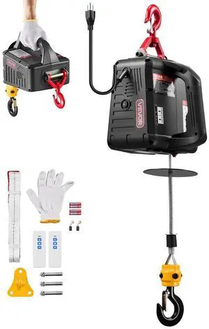 2-in-1 Electric Hoist Winch, 1100 lbs Capacity, 1500W Portable Power Winch Crane, 25 ft Lifting Height, 16.4 ft/min with Manual and Wireless Remote Control for Factory, Warehouss, Garage 2-in-1 Electric Hoist Winch, 1100 lbs Capacity, 1500W Portable Power Winch Crane, 25 ft Lifting Height, 16.4 ft/min with Manual and Wireless Remote Control for Factory, Warehouss, Garage