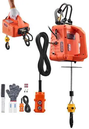 3-in-1 Electric Hoist Winch, 1100 lbs Capacity, 1500W Portable Electric Power Winch, 25 ft Lifting Height, 16.4 ft/min with Manual, Wired & Wireless Remote Control for Factory, Warehouss, Garage 3-in-1 Electric Hoist Winch, 1100 lbs Capacity, 1500W Portable Electric Power Winch, 25 ft Lifting Height, 16.4 ft/min with Manual, Wired & Wireless Remote Control for Factory, Warehouss, Garage