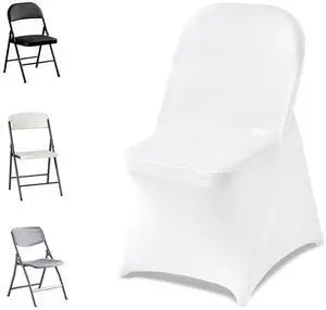 Chair Covers, Polyester Spandex Chair Cover, Stretch Slipcovers for Wedding Party Dining Banquet Flat-Front Chair Covers (White-c, 32PCS) Chair Covers, Polyester Spandex Chair Cover, Stretch Slipcovers for Wedding Party Dining Banquet Flat-Front Chair Covers (White-c, 32PCS)