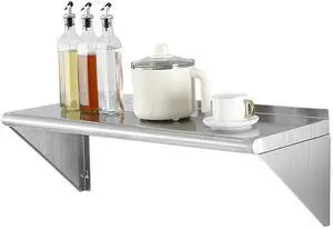 12" x 36" Stainless Steel Shelf, Wall Mounted Floating Shelving with Brackets, 250 lbs Load Capacity Commercial Shelves, Heavy Duty Storage Rack for Restaurant, Kitchen, Bar, Home, and Hotel 12" x 36" Stainless Steel Shelf, Wall Mounted Floating Shelving with Brackets, 250 lbs Load Capacity Commercial Shelves, Heavy Duty Storage Rack for Restaurant, Kitchen, Bar, Home, and Hotel