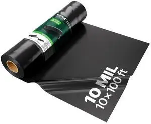10 Mil Plastic Sheeting Heavy Duty 10' x 100', Thick Plastic Sheeting Roll, Plastic Drop Cloth Painters Tarp, Polyethylene Covering for Crawl Space Vapor Barrier, Multi-Purpose, Black 10 Mil Plastic Sheeting Heavy Duty 10' x 100', Thick Plastic Sheeting Roll, Plastic Drop Cloth Painters Tarp, Polyethylene Covering for Crawl Space Vapor Barrier, Multi-Purpose, Black