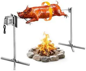 Rotisserie Grill, 8 Level Height Stainless Steel Electric Rotisserie Grill Kit, 132 lbs Load Capacity BBQ Grills Rotisseries Kit with 38W Motor, Automatic Grilling Kits for Parties Rotisserie Grill, 8 Level Height Stainless Steel Electric Rotisserie Grill Kit, 132 lbs Load Capacity BBQ Grills Rotisseries Kit with 38W Motor, Automatic Grilling Kits for Parties