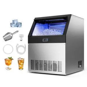 Commercial Ice Maker Machine, 265 lbs/24h with 85 lbs Storage Capacity, Built-in/Freestanding/Under Counter, Stainless Steel Ice Maker with LED Display & Self-Cleaning, for Home Bar Restaurant Commercial Ice Maker Machine, 265 lbs/24h with 85 lbs Storage Capacity, Built-in/Freestanding/Under Counter, Stainless Steel Ice Maker with LED Display & Self-Cleaning, for Home Bar Restaurant