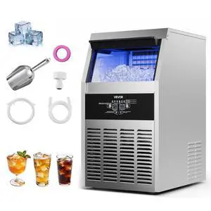 Commercial Ice Maker Machine, 160 lbs/24h with 30 lbs Storage Capacity, Built-in/Freestanding/Under Counter, Stainless Steel Ice Maker with LED Display & Self-Cleaning, for Home Bar Restaurant Commercial Ice Maker Machine, 160 lbs/24h with 30 lbs Storage Capacity, Built-in/Freestanding/Under Counter, Stainless Steel Ice Maker with LED Display & Self-Cleaning, for Home Bar Restaurant