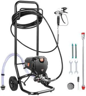 750W Stand Airless Paint Sprayer, 3000PSI High Efficiency Electric Airless Sprayer with Cart, Paint Sprayers for Home Interior and Exterior Furniture and Fences, Fine and Even Painting Effect 750W Stand Airless Paint Sprayer, 3000PSI High Efficiency Electric Airless Sprayer with Cart, Paint Sprayers for Home Interior and Exterior Furniture and Fences, Fine and Even Painting Effect