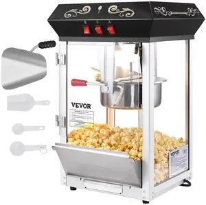 Popcorn Maker, 850W Popcorn Popper Machine, 8 Oz Kettle Makes 48 Cups per Batch, Countertop Popcorn Maker with Tempered Glass, Includes 4 Scoops, Movie Theater Style, Black Popcorn Maker, 850W Popcorn Popper Machine, 8 Oz Kettle Makes 48 Cups per Batch, Countertop Popcorn Maker with Tempered Glass, Includes 4 Scoops, Movie Theater Style, Black