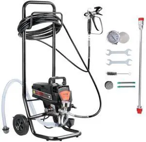 Stand Airless Paint Sprayer with Cart, 950W 3000PSI High Efficiency Electric Airless Sprayer, Fine and Even Painting Effect, Paint Sprayers for Home Interior and Exterior Furniture and Fences Stand Airless Paint Sprayer with Cart, 950W 3000PSI High Efficiency Electric Airless Sprayer, Fine and Even Painting Effect, Paint Sprayers for Home Interior and Exterior Furniture and Fences