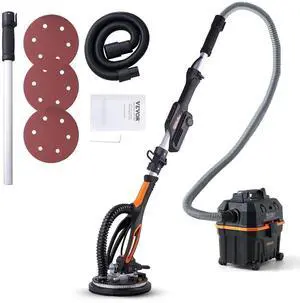Drywall Sander, 800W Brushless Motor Electric Sander, Variable Speed 1000-2300 RPM, Foldable Ceiling Sander with Double-Deck LED Lights, Extendable Handle, 12 Sanding Discs Drywall Sander, 800W Brushless Motor Electric Sander, Variable Speed 1000-2300 RPM, Foldable Ceiling Sander with Double-Deck LED Lights, Extendable Handle, 12 Sanding Discs