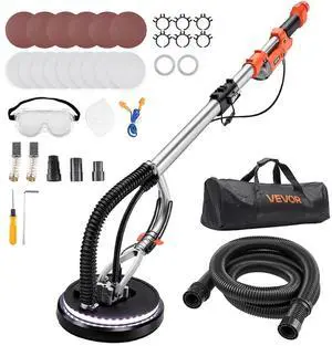 Drywall Sander, 1010W Electric Drywall Sander, Popcorn Ceiling Removal Tool with 7 Variable Speed 1000-2200 RPM, Double-Deck LED Light, Foldable & Extendable Handle, 15 Sanding Discs, Dust Hose Drywall Sander, 1010W Electric Drywall Sander, Popcorn Ceiling Removal Tool with 7 Variable Speed 1000-2200 RPM, Double-Deck LED Light, Foldable & Extendable Handle, 15 Sanding Discs, Dust Hose