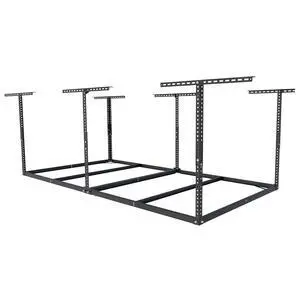 4x8 Overhead Garage Storage Rack without Decking, Storage Organization System, Heavy Duty Metal Garage Ceiling Racks, 600lbs Weight Capacity, Black, Lite Series 4x8 Overhead Garage Storage Rack without Decking, Storage Organization System, Heavy Duty Metal Garage Ceiling Racks, 600lbs Weight Capacity, Black, Lite Series