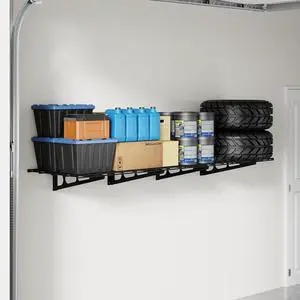 2x6 ft Garage Wall Shelving, Heavy Duty Garage Storage Rack 1-Pack, Holds Up to 400 lbs, Ideal for Organizing and Storing Storage Bins, Black, Classic Series 2x6 ft Garage Wall Shelving, Heavy Duty Garage Storage Rack 1-Pack, Holds Up to 400 lbs, Ideal for Organizing and Storing Storage Bins, Black, Classic Series