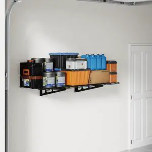 2x4 ft Garage Wall Shelving, Heavy Duty Garage Storage Rack 1-Pack, Holds Up to 200 lbs, Ideal for Organizing and Storing Storage Bins, Black, Classic Series 2x4 ft Garage Wall Shelving, Heavy Duty Garage Storage Rack 1-Pack, Holds Up to 200 lbs, Ideal for Organizing and Storing Storage Bins, Black, Classic Series