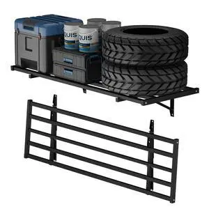 2 Pack 2x4ft Folding Garage Wall Shelves, Heavy Duty Wall Mounted Storage Rack, Holds Up to 600 lbs,Organization System for Garage, Basement, Workshop, Black 2 Pack 2x4ft Folding Garage Wall Shelves, Heavy Duty Wall Mounted Storage Rack, Holds Up to 600 lbs,Organization System for Garage, Basement, Workshop, Black