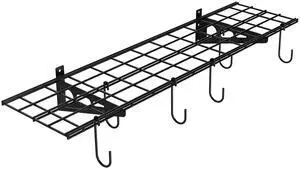 Garage Wall Shelving, 1x4 ft, Includes 6 Bike Hooks, Wall Shelf Garage Organization System w/Bike Hangers, Storage Rack, Floating Shelves, 150 lbs Weight Capacity (1 Pack), Classic Series Garage Wall Shelving, 1x4 ft, Includes 6 Bike Hooks, Wall Shelf Garage Organization System w/Bike Hangers, Storage Rack, Floating Shelves, 150 lbs Weight Capacity (1 Pack), Classic Series